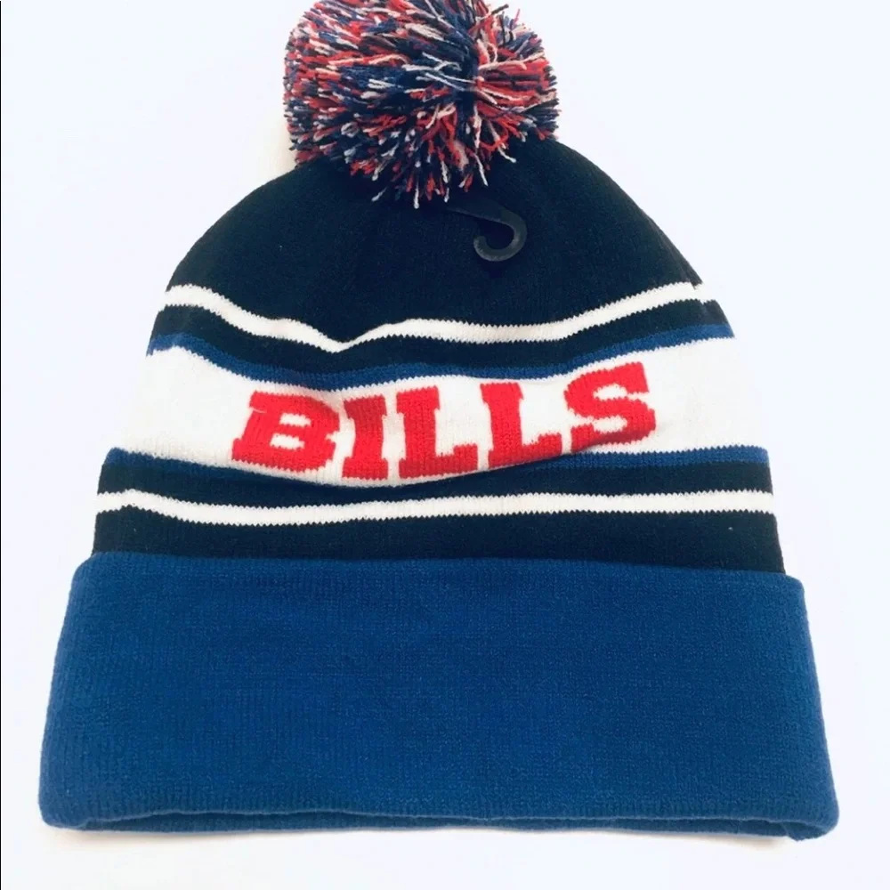 NFL Buffalo Bills Logo Pom Beanie Hat & Glove Set and Josh Allen T-Shirt Bundle - Picture 6 of 9